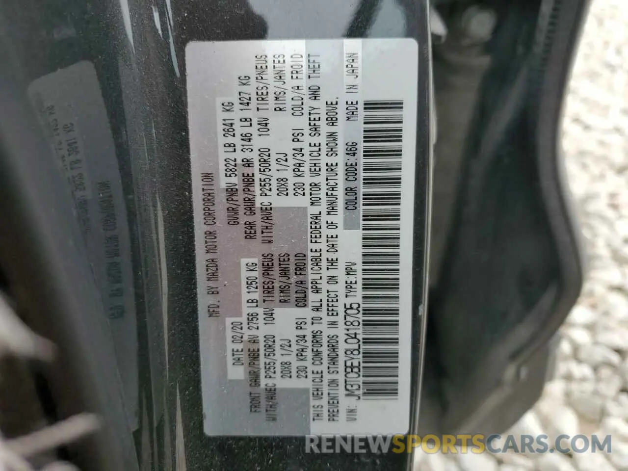 15 Photograph of a damaged car JM3TCBEY8L0418705 MAZDA CX-9 2020