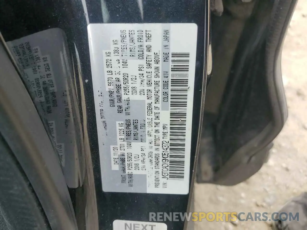 13 Photograph of a damaged car JM3TCADY9M0514372 MAZDA CX-9 2021