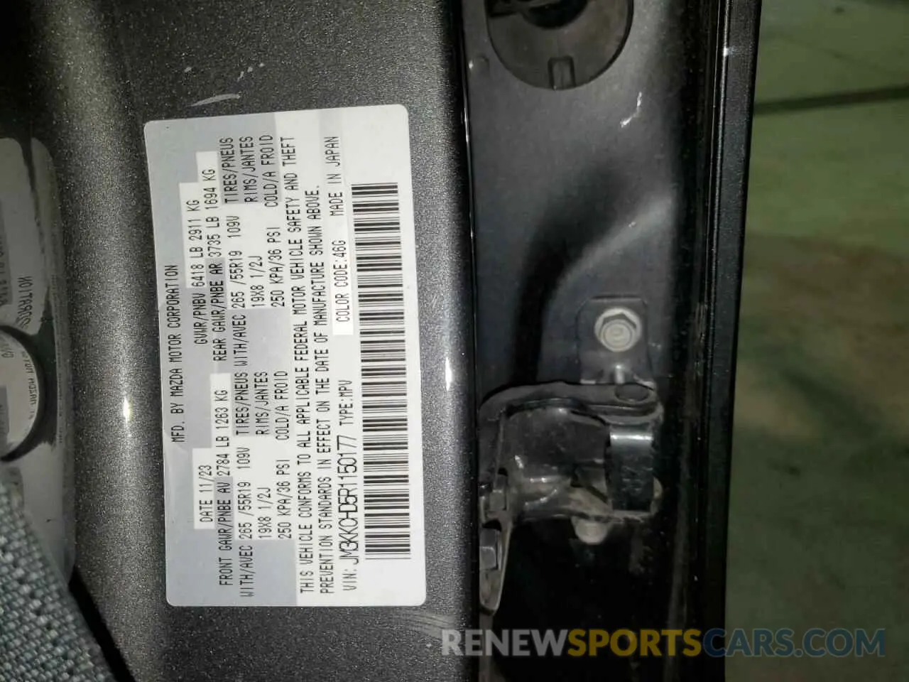 14 Photograph of a damaged car JM3KKCHD5R1150177 MAZDA CX-90 PREF 2024