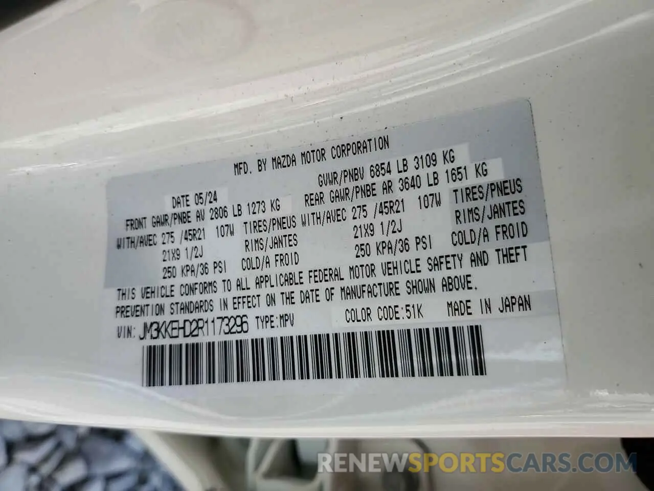 14 Photograph of a damaged car JM3KKEHD2R1173296 MAZDA CX-90 PREM 2024