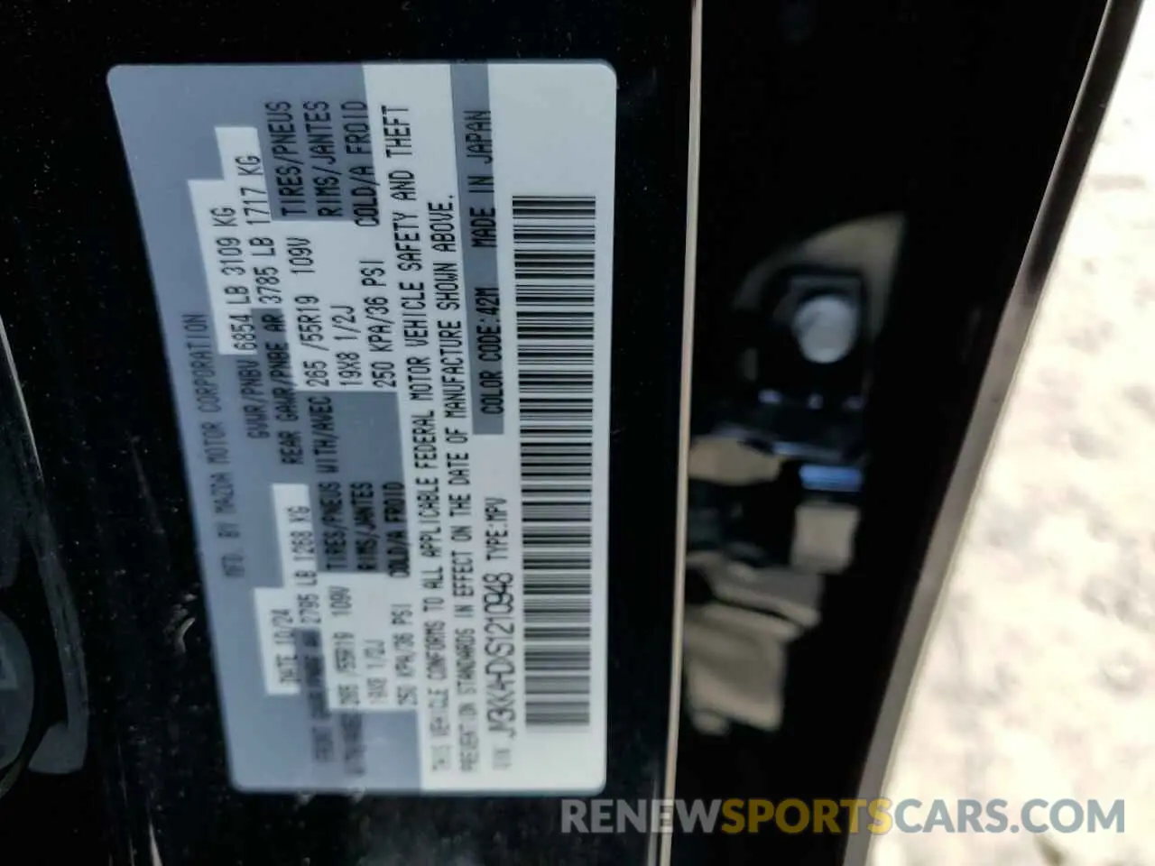 13 Photograph of a damaged car JM3KKAHDXS1210948 MAZDA CX-90 SELE 2025