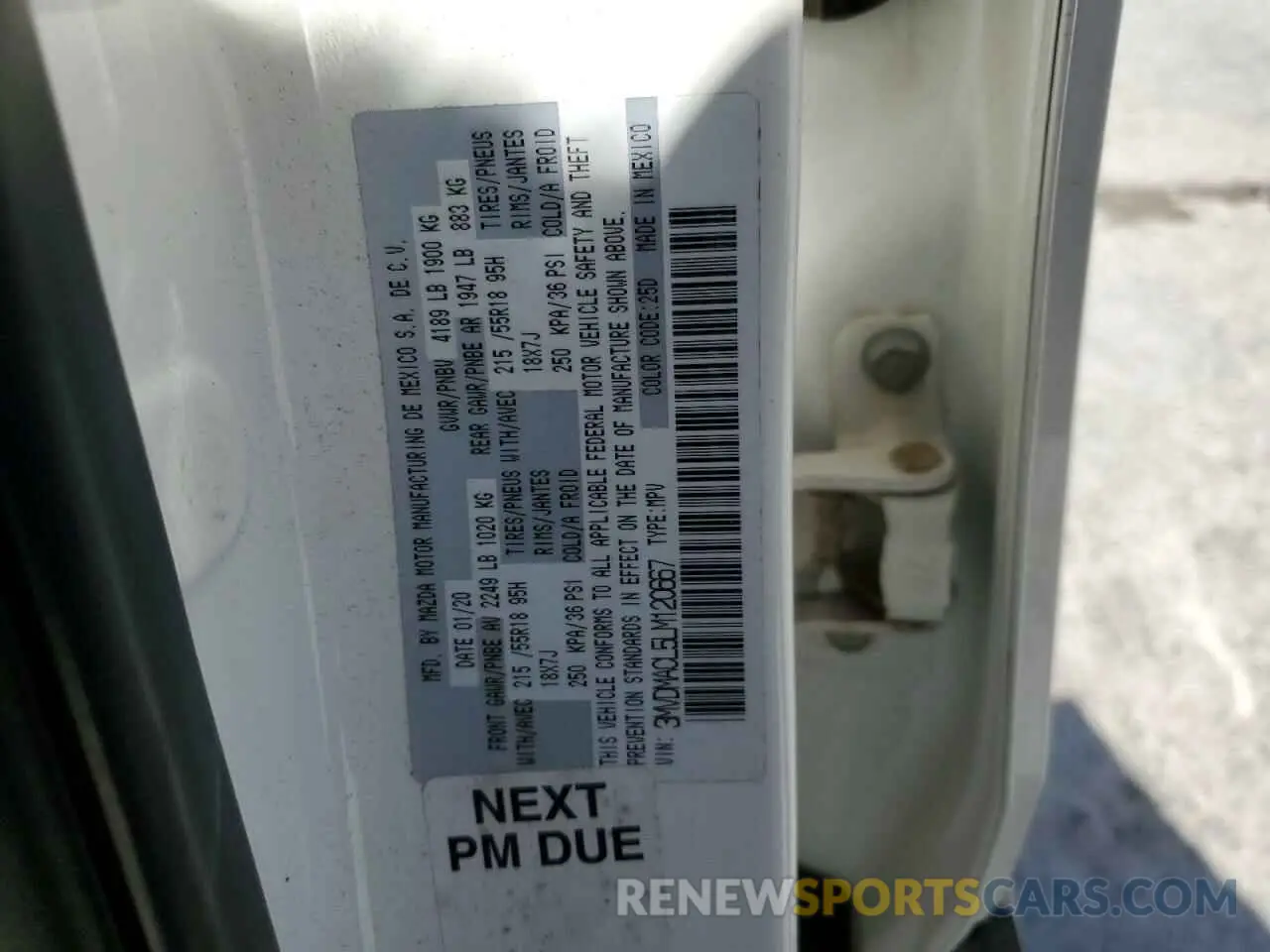13 Photograph of a damaged car 3MVDMACL5LM120667 MAZDA CX30 2020
