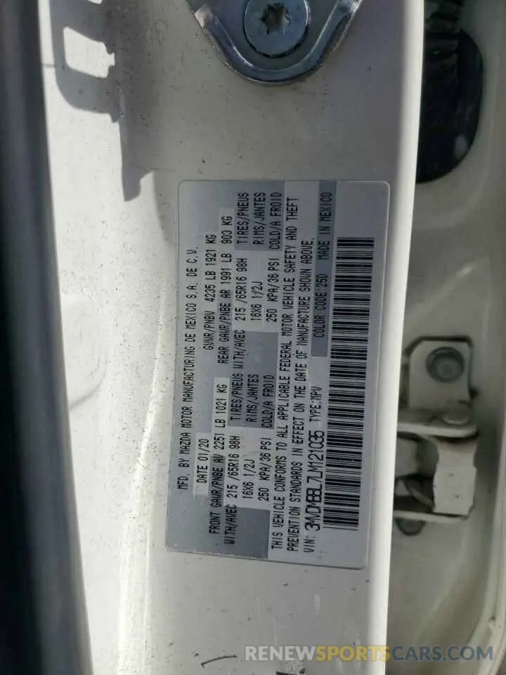 12 Photograph of a damaged car 3MVDMBBL7LM121035 MAZDA CX30 2020