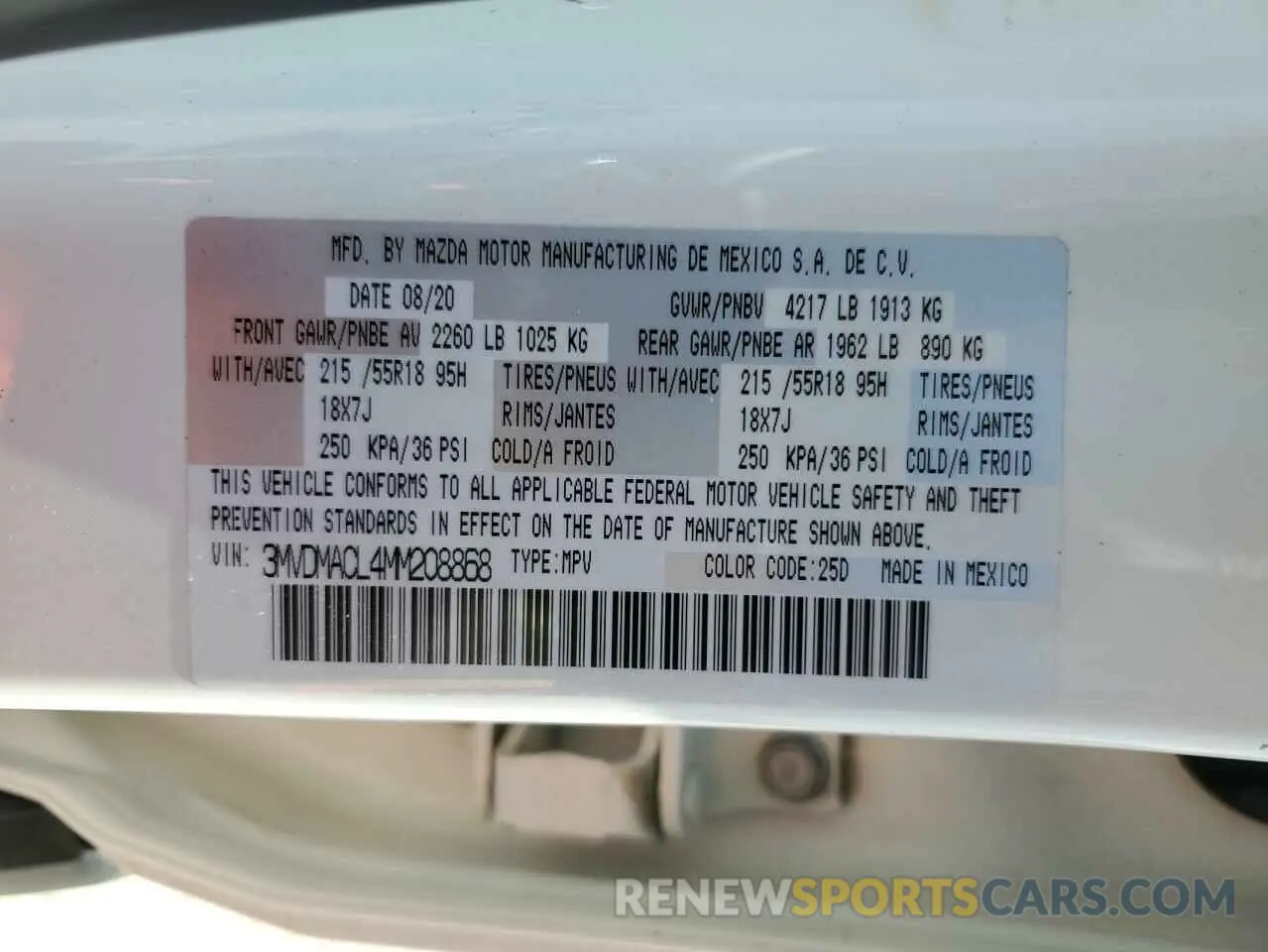 13 Photograph of a damaged car 3MVDMACL4MM208868 MAZDA CX30 2021