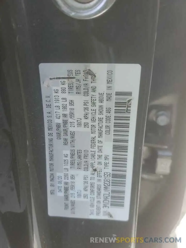 13 Photograph of a damaged car 3MVDMADLXMM208193 MAZDA CX30 2021