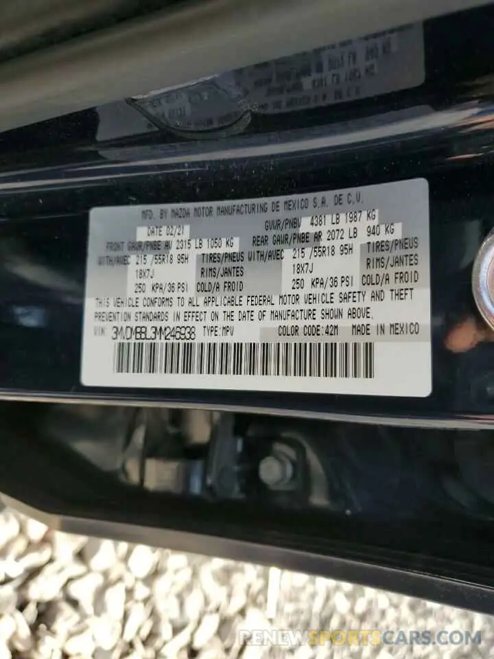 12 Photograph of a damaged car 3MVDMBBL3MM246938 MAZDA CX30 2021