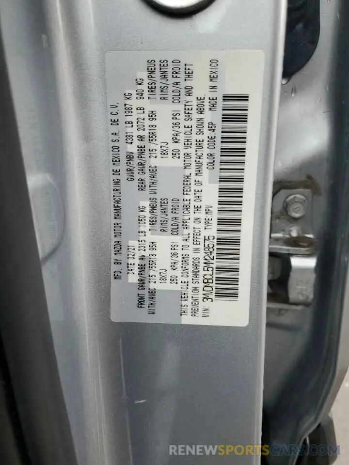 14 Photograph of a damaged car 3MVDMBCL5MM248575 MAZDA CX30 2021
