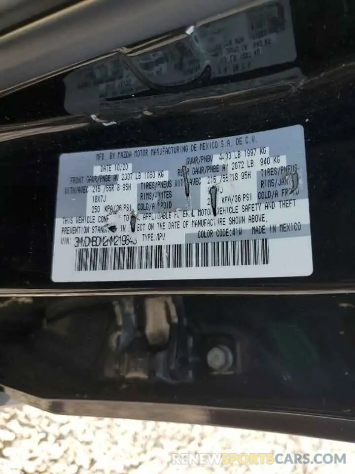 13 Photograph of a damaged car 3MVDMBDM2MM219848 MAZDA CX30 2021