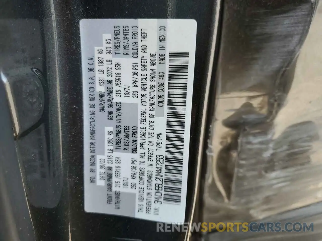 13 Photograph of a damaged car 3MVDMBBL2NM447263 MAZDA CX30 2022
