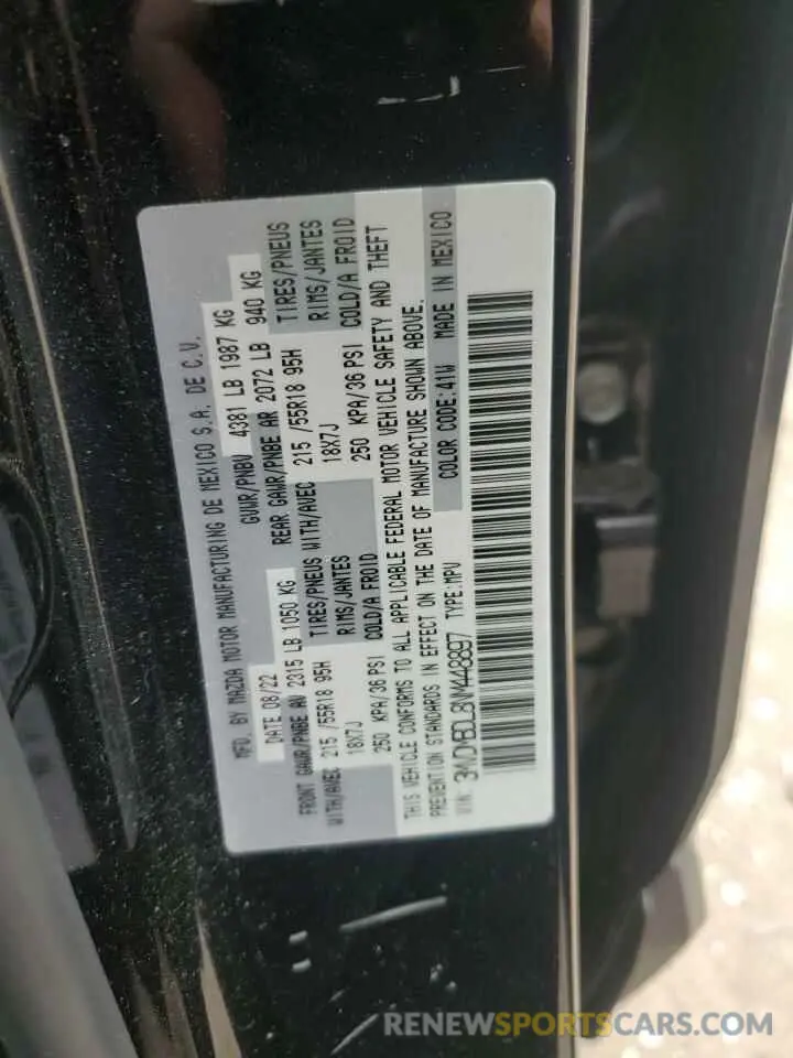 13 Photograph of a damaged car 3MVDMBDL8NM448897 MAZDA CX30 2022