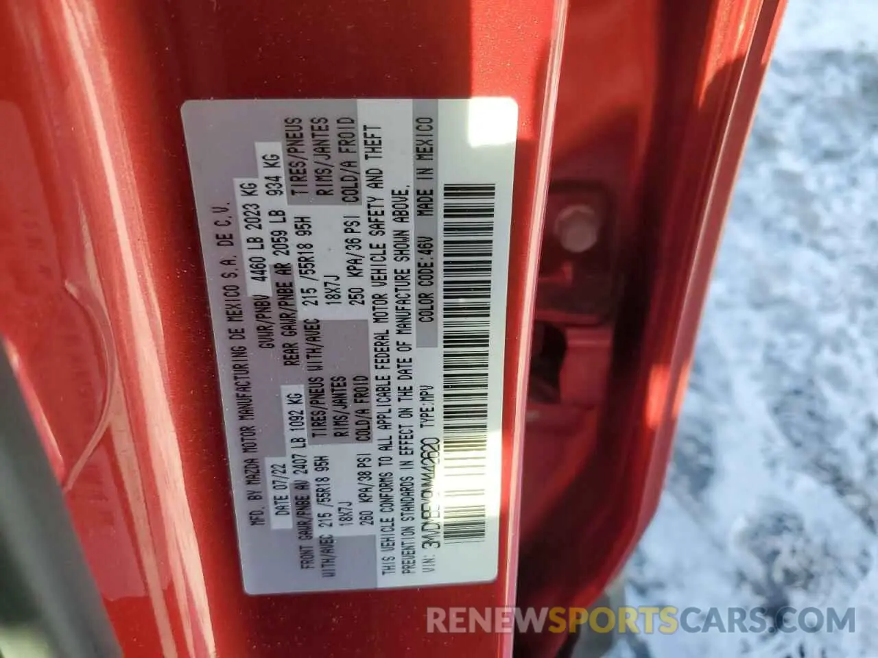 13 Photograph of a damaged car 3MVDMBEY9NM442620 MAZDA CX30 2022