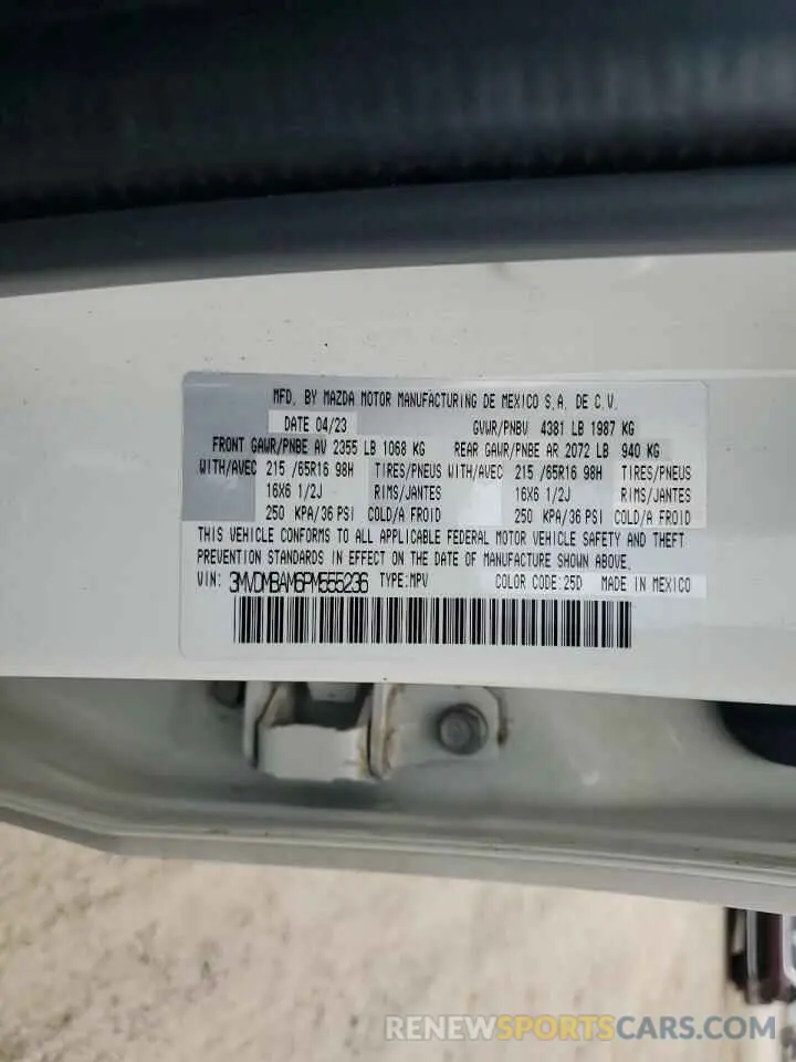 14 Photograph of a damaged car 3MVDMBAM6PM555236 MAZDA CX30 2023