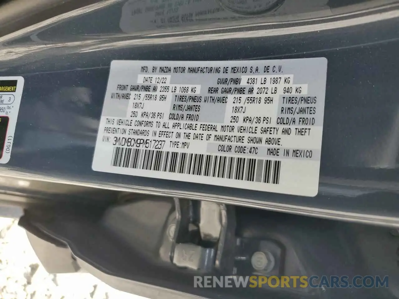 13 Photograph of a damaged car 3MVDMBCM9PM517237 MAZDA CX30 2023