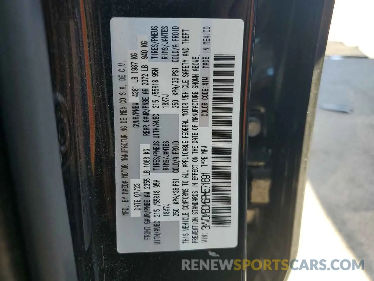 13 Photograph of a damaged car 3MVDMBDM6PM571691 MAZDA CX30 2023