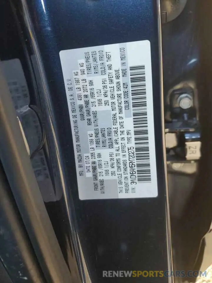 12 Photograph of a damaged car 3MVDMBAM5RM720275 MAZDA CX30 2024