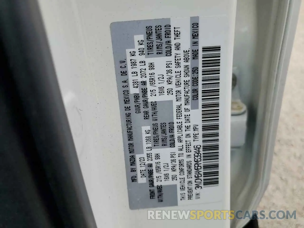 13 Photograph of a damaged car 3MVDMBAM6RM639446 MAZDA CX30 2024