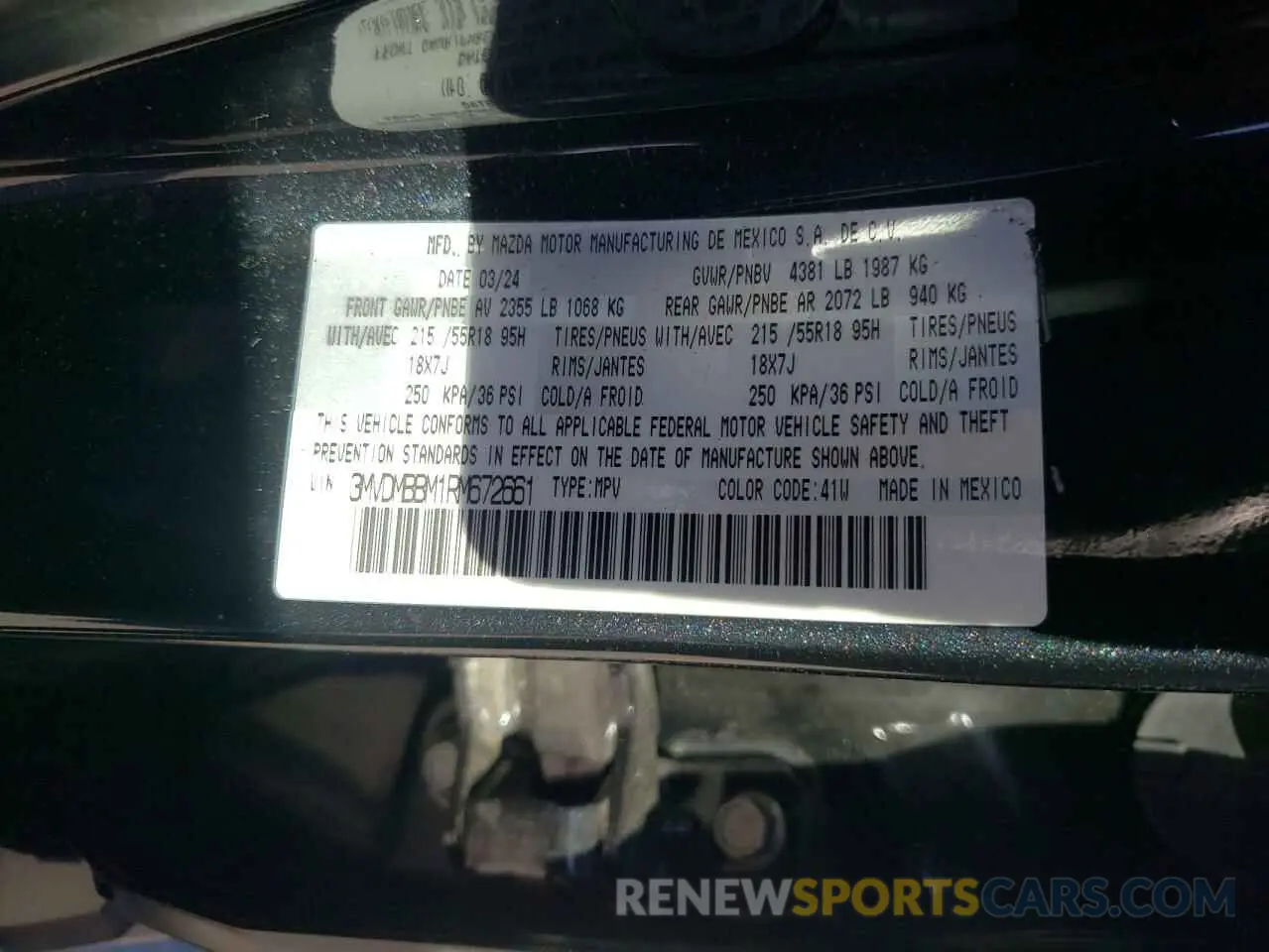 14 Photograph of a damaged car 3MVDMBBM1RM672661 MAZDA CX30 2024