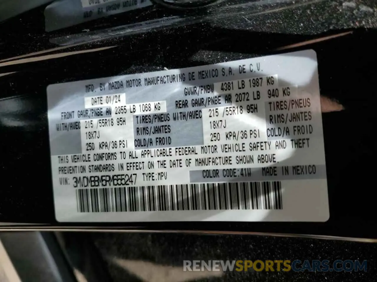 13 Photograph of a damaged car 3MVDMBBM5RM655247 MAZDA CX30 2024