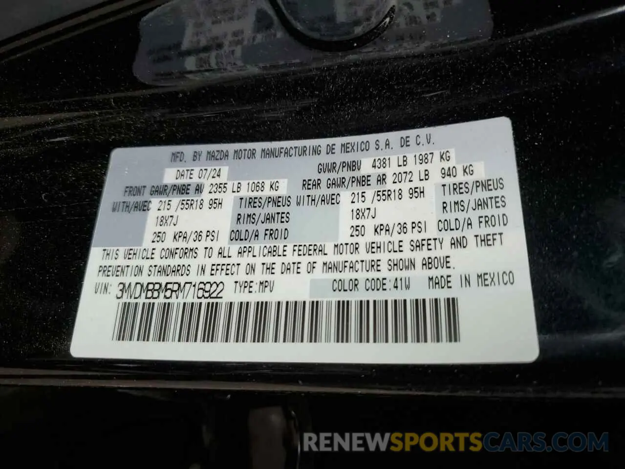 14 Photograph of a damaged car 3MVDMBBM5RM716922 MAZDA CX30 2024