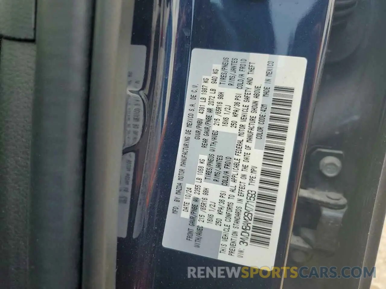 13 Photograph of a damaged car 3MVDMBAM2SM771593 MAZDA CX30 2025