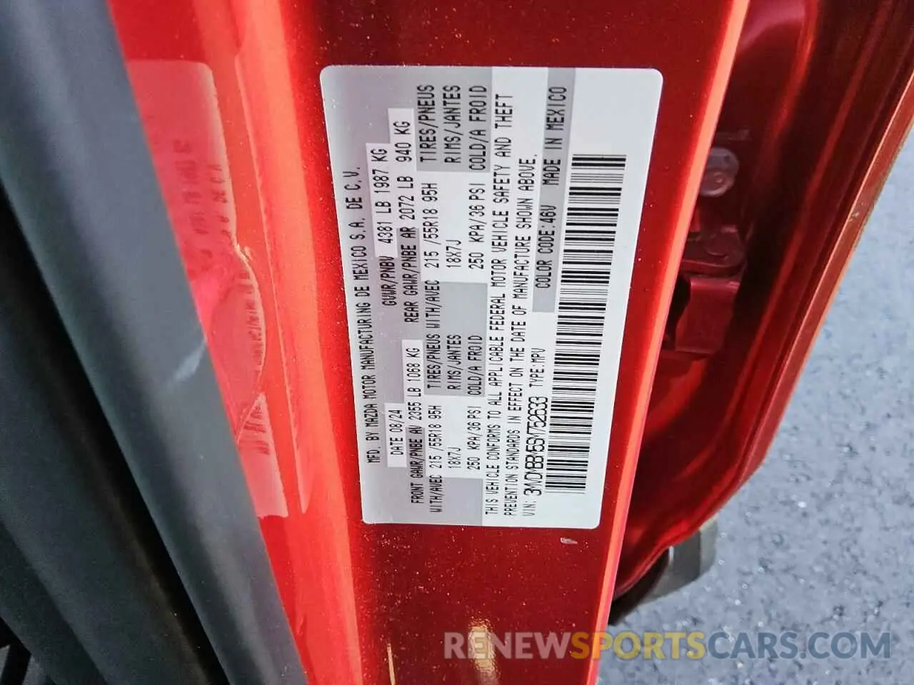 13 Photograph of a damaged car 3MVDMBBM5SM752633 MAZDA CX30 2025