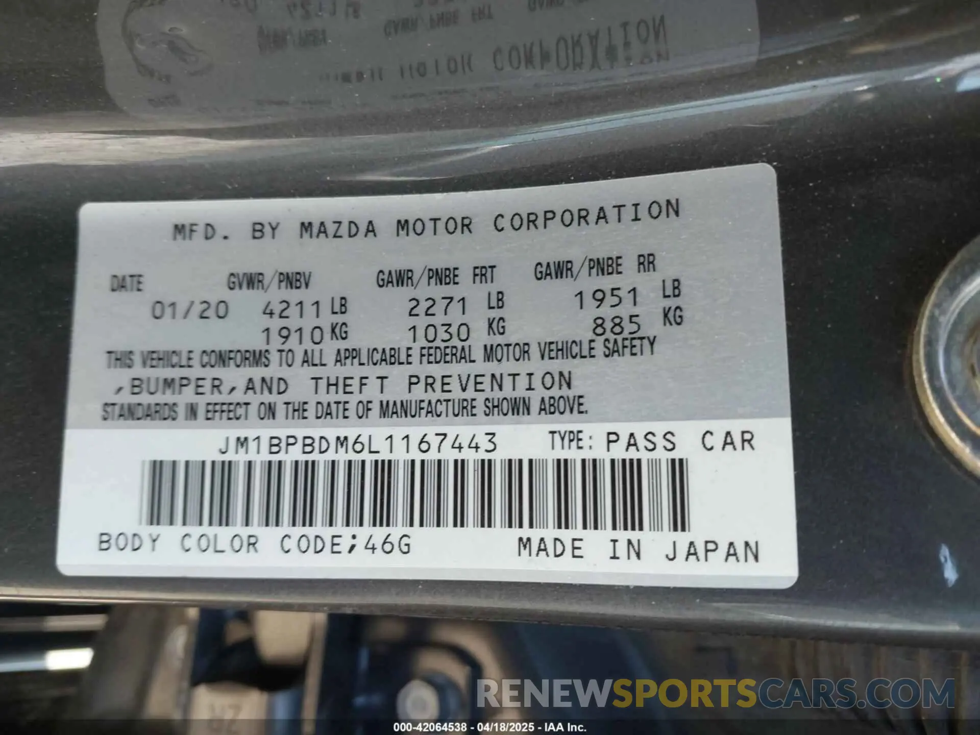 9 Photograph of a damaged car JM1BPBDM6L1167443 MAZDA MAZDA3 2020