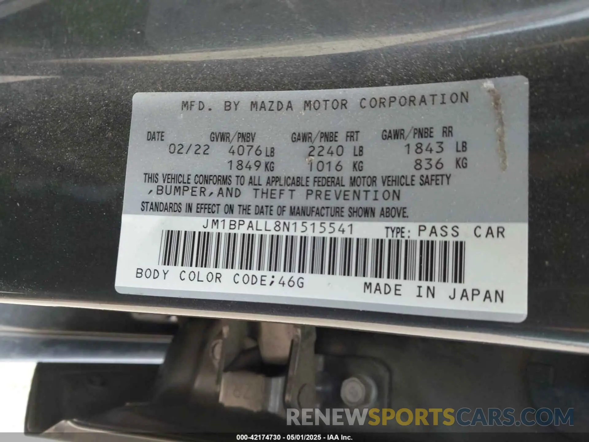 9 Photograph of a damaged car JM1BPALL8N1515541 MAZDA MAZDA3 2022