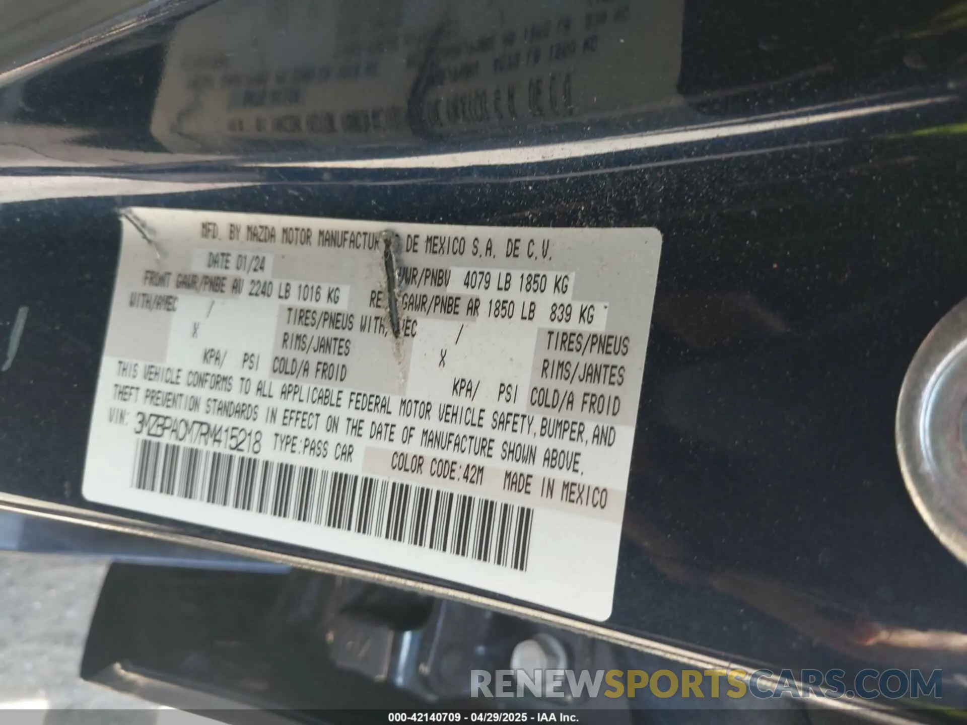9 Photograph of a damaged car 3MZBPACM7RM415218 MAZDA MAZDA3 2024