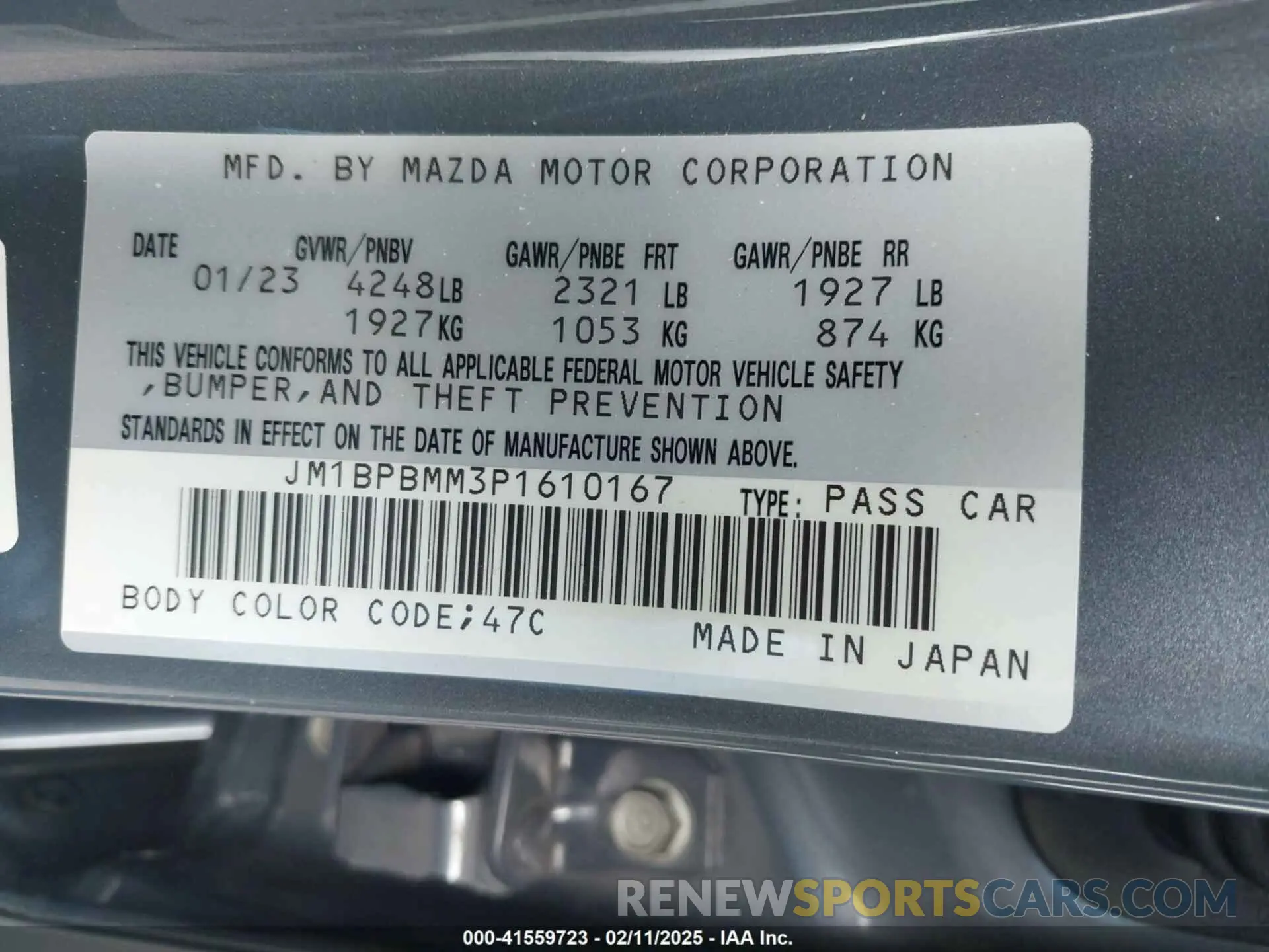9 Photograph of a damaged car JM1BPBMM3P1610167 MAZDA MAZDA3 HATCHBACK 2023