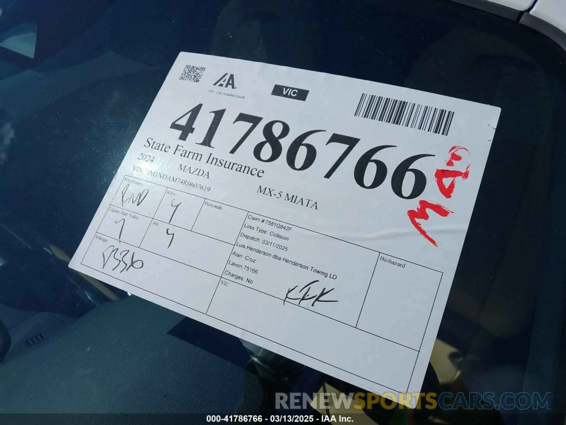 17 Photograph of a damaged car JM1NDAM74R0607619 MAZDA MX-5 MIATA RF 2024