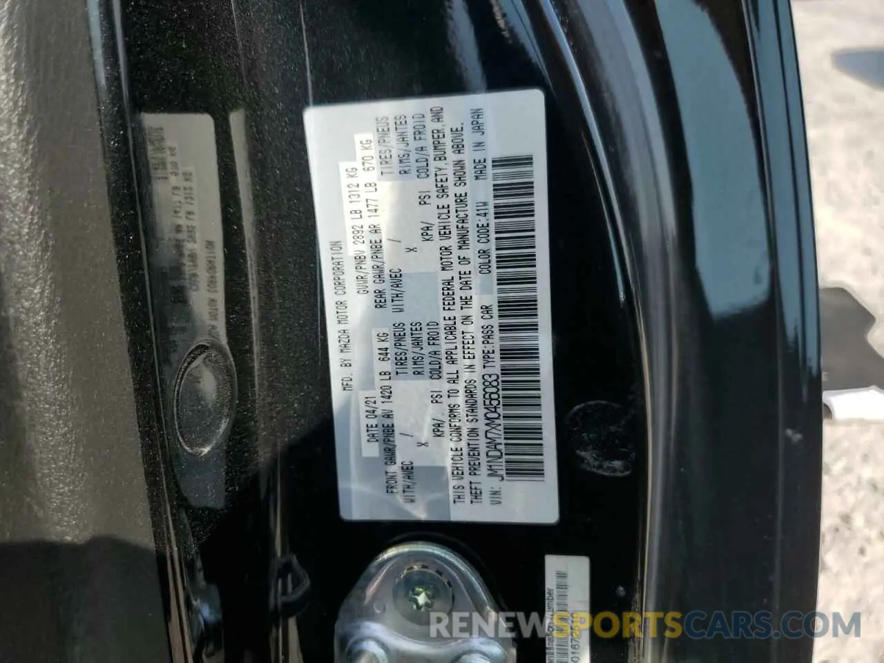 12 Photograph of a damaged car JM1NDAM7XM0456083 MAZDA MX5 2021