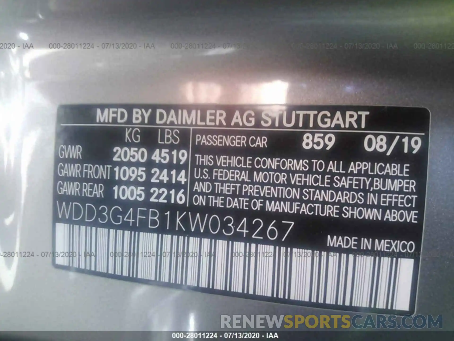 9 Photograph of a damaged car WDD3G4FB1KW034267 MERCEDES-BENZ A 2019