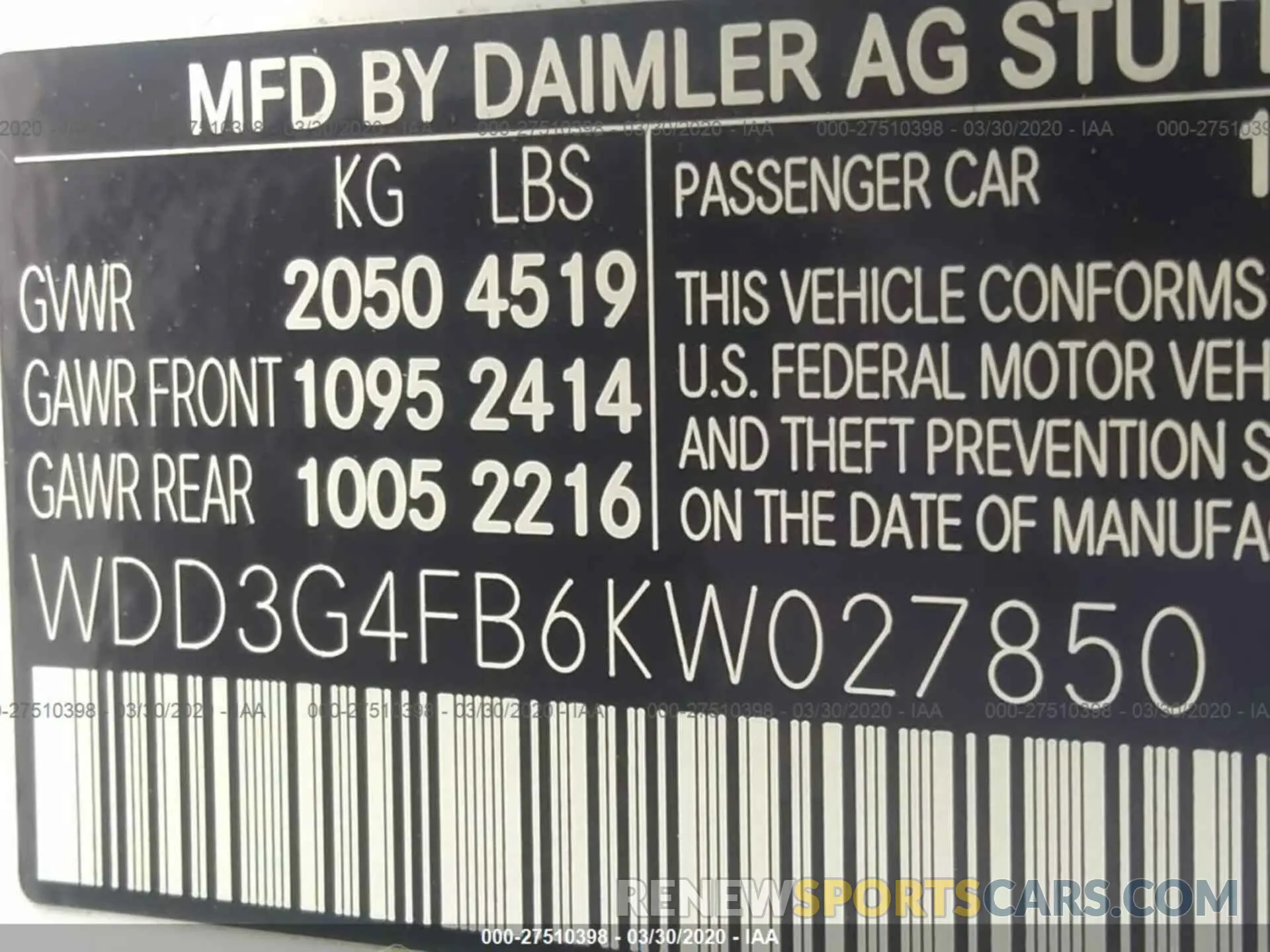 9 Photograph of a damaged car WDD3G4FB6KW027850 MERCEDES-BENZ A 2019