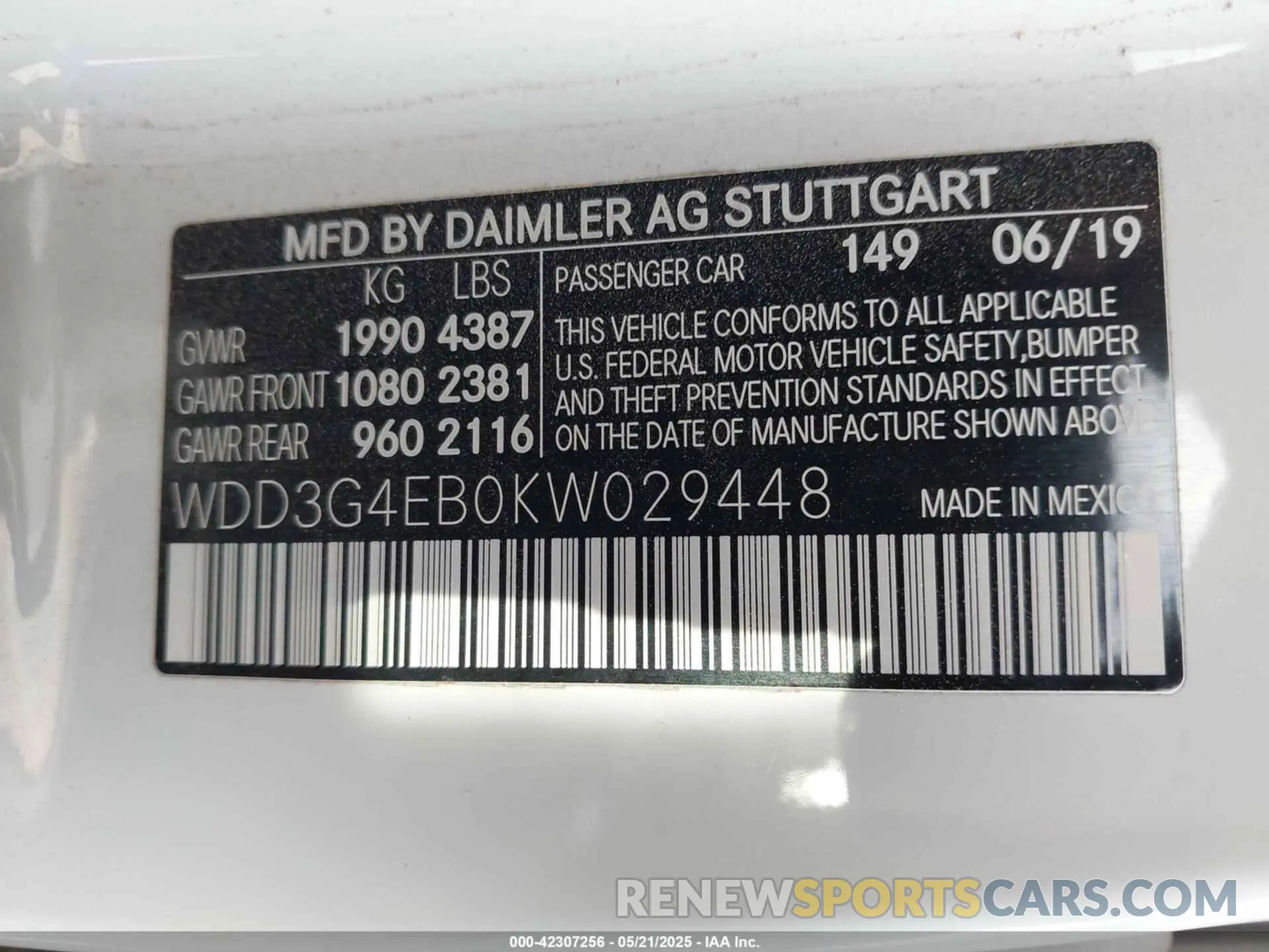 9 Photograph of a damaged car WDD3G4EB0KW029448 MERCEDES-BENZ A 220 2019
