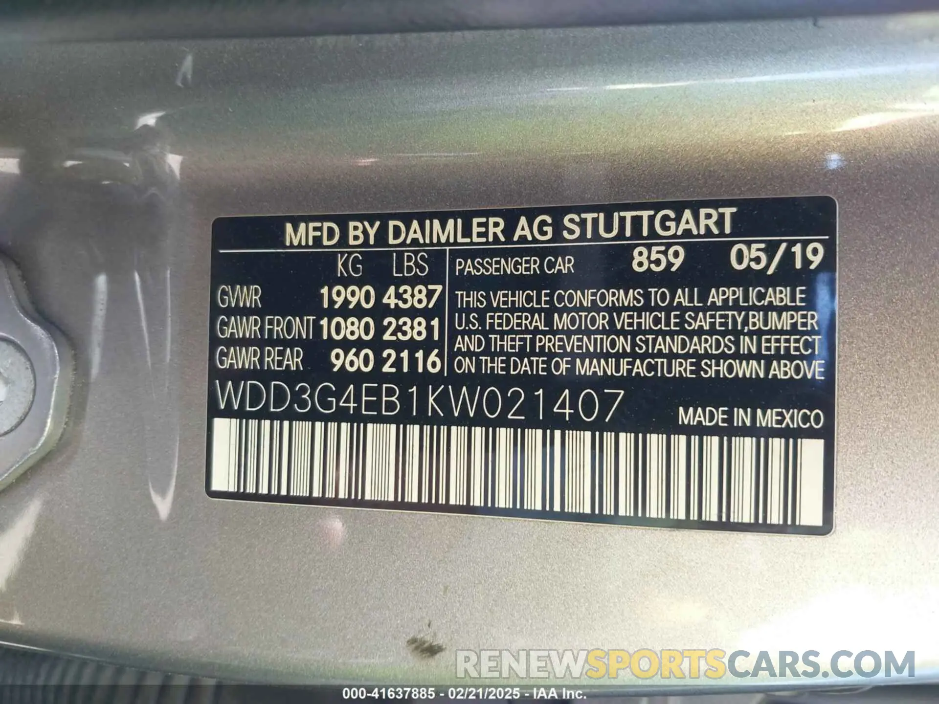 9 Photograph of a damaged car WDD3G4EB1KW021407 MERCEDES-BENZ A 220 2019
