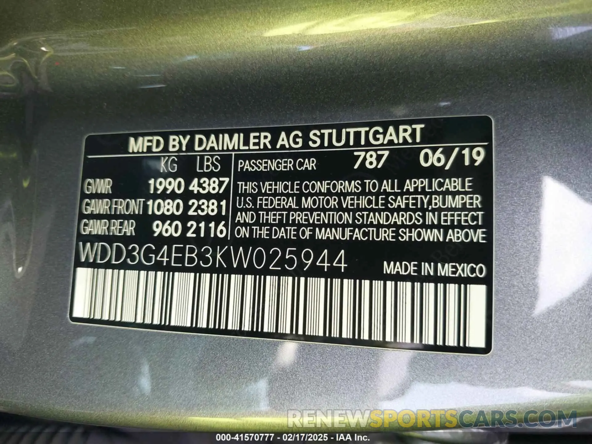 9 Photograph of a damaged car WDD3G4EB3KW025944 MERCEDES-BENZ A 220 2019