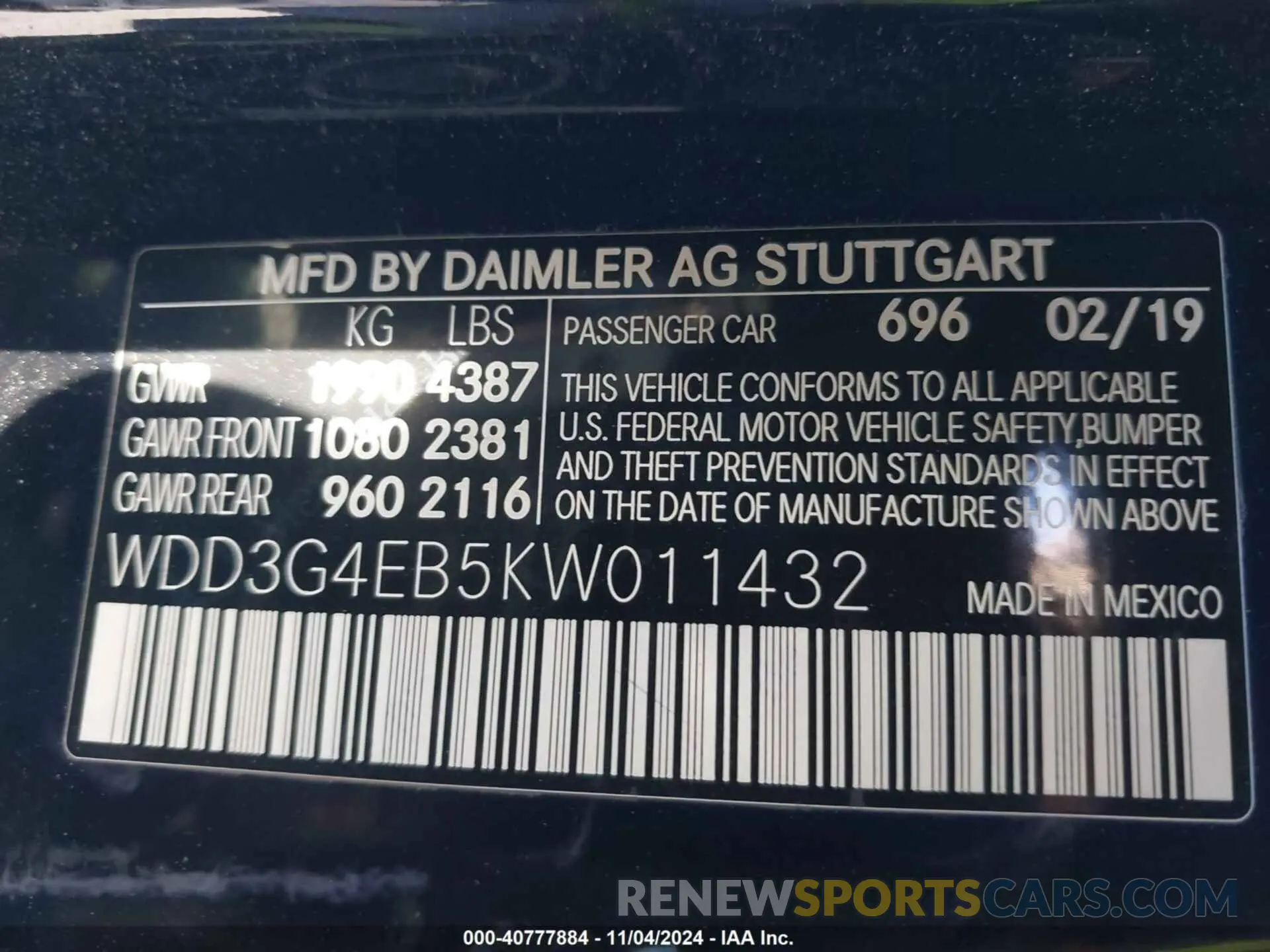 9 Photograph of a damaged car WDD3G4EB5KW011432 MERCEDES-BENZ A 220 2019