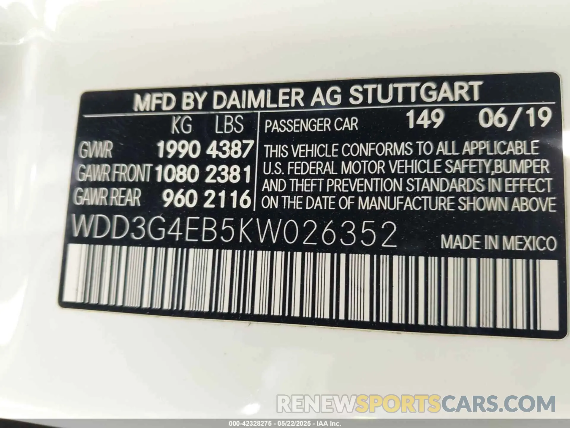 9 Photograph of a damaged car WDD3G4EB5KW026352 MERCEDES-BENZ A 220 2019