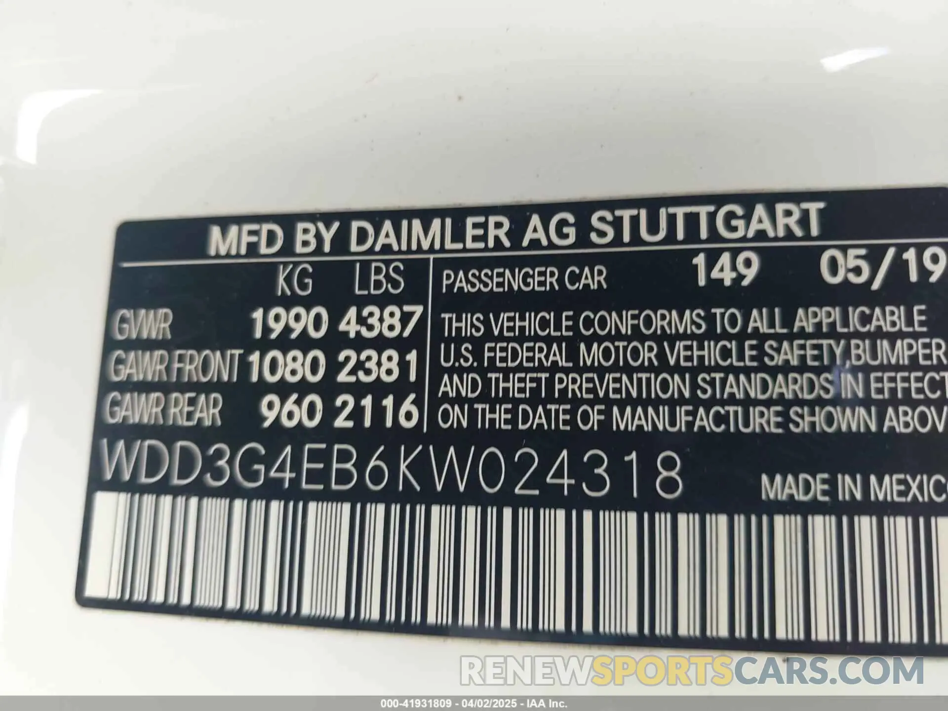 9 Photograph of a damaged car WDD3G4EB6KW024318 MERCEDES-BENZ A 220 2019