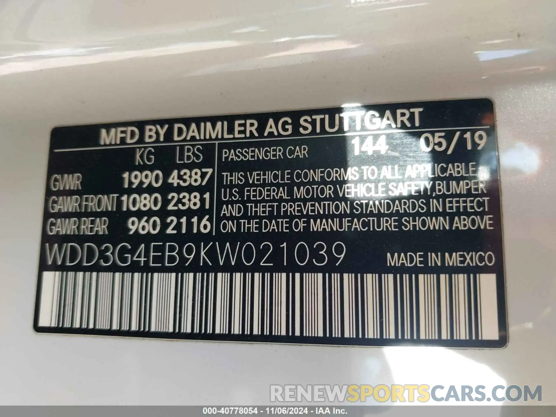 9 Photograph of a damaged car WDD3G4EB9KW021039 MERCEDES-BENZ A 220 2019