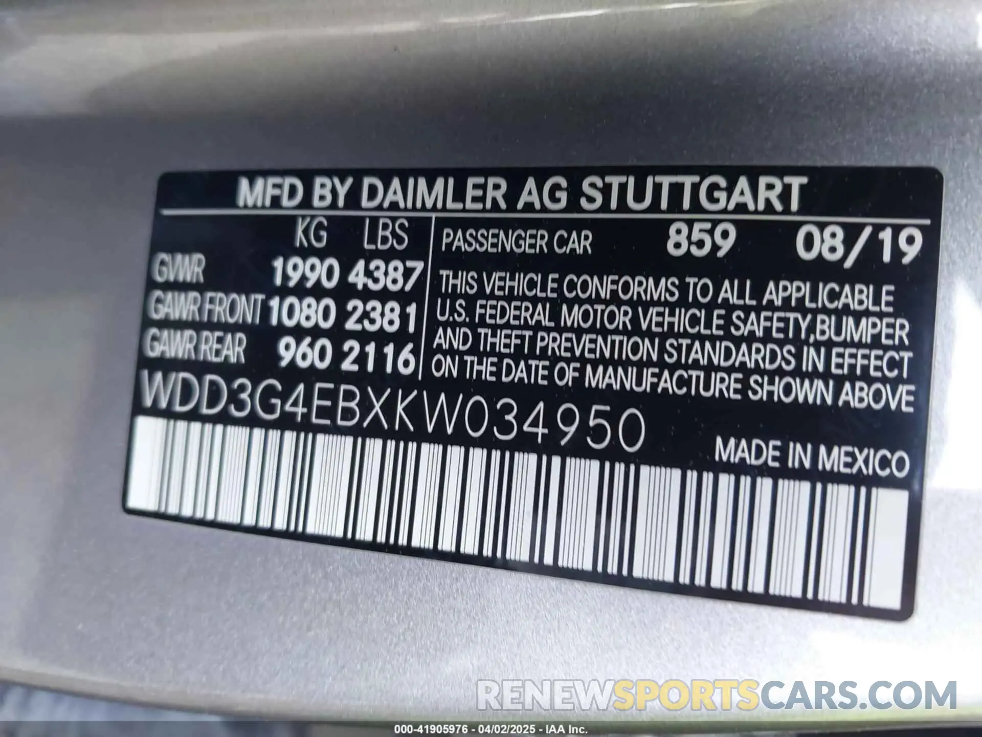 9 Photograph of a damaged car WDD3G4EBXKW034950 MERCEDES-BENZ A 220 2019