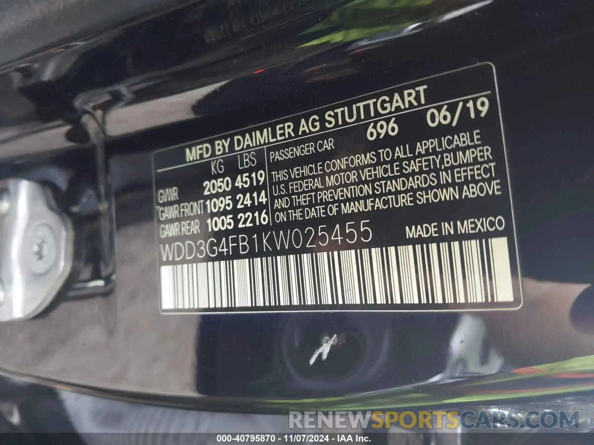 9 Photograph of a damaged car WDD3G4FB1KW025455 MERCEDES-BENZ A 220 2019