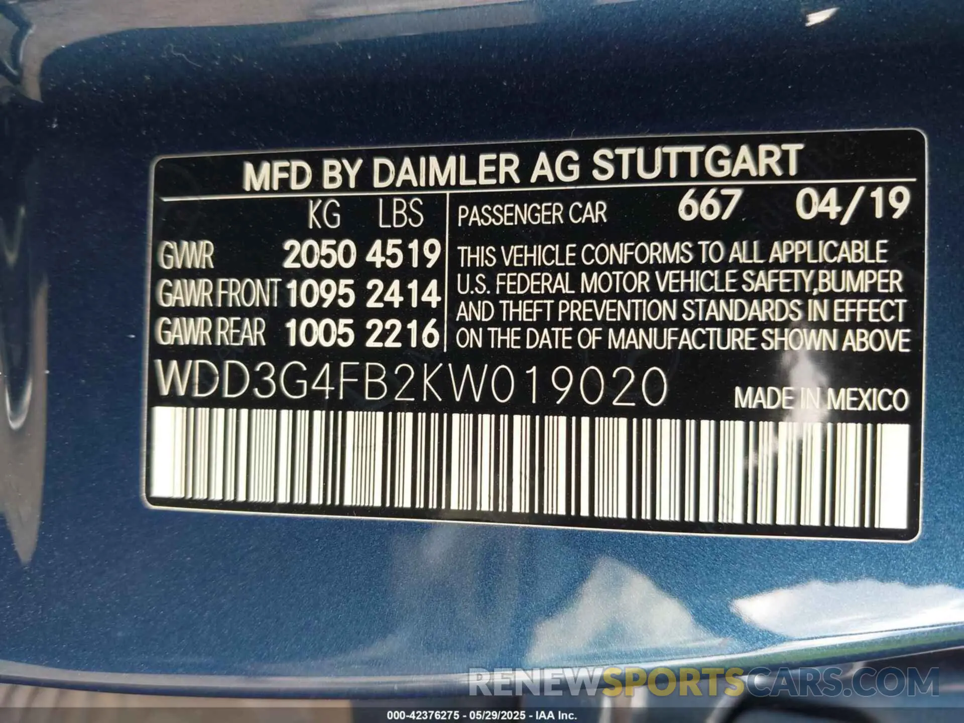 9 Photograph of a damaged car WDD3G4FB2KW019020 MERCEDES-BENZ A 220 2019