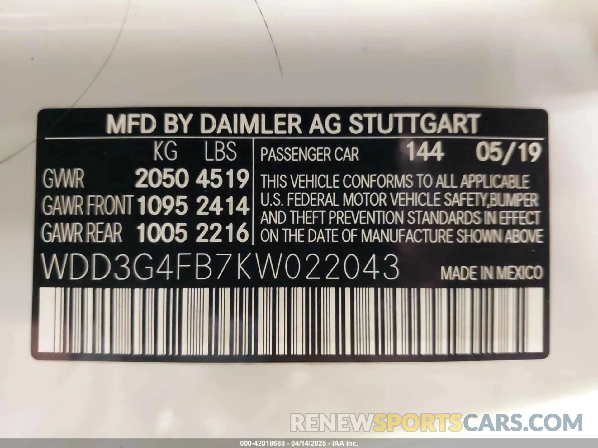 9 Photograph of a damaged car WDD3G4FB7KW022043 MERCEDES-BENZ A 220 2019