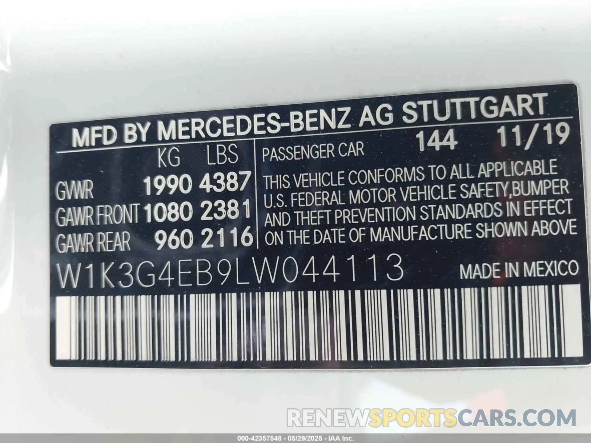 9 Photograph of a damaged car W1K3G4EB9LW044113 MERCEDES-BENZ A 220 2020
