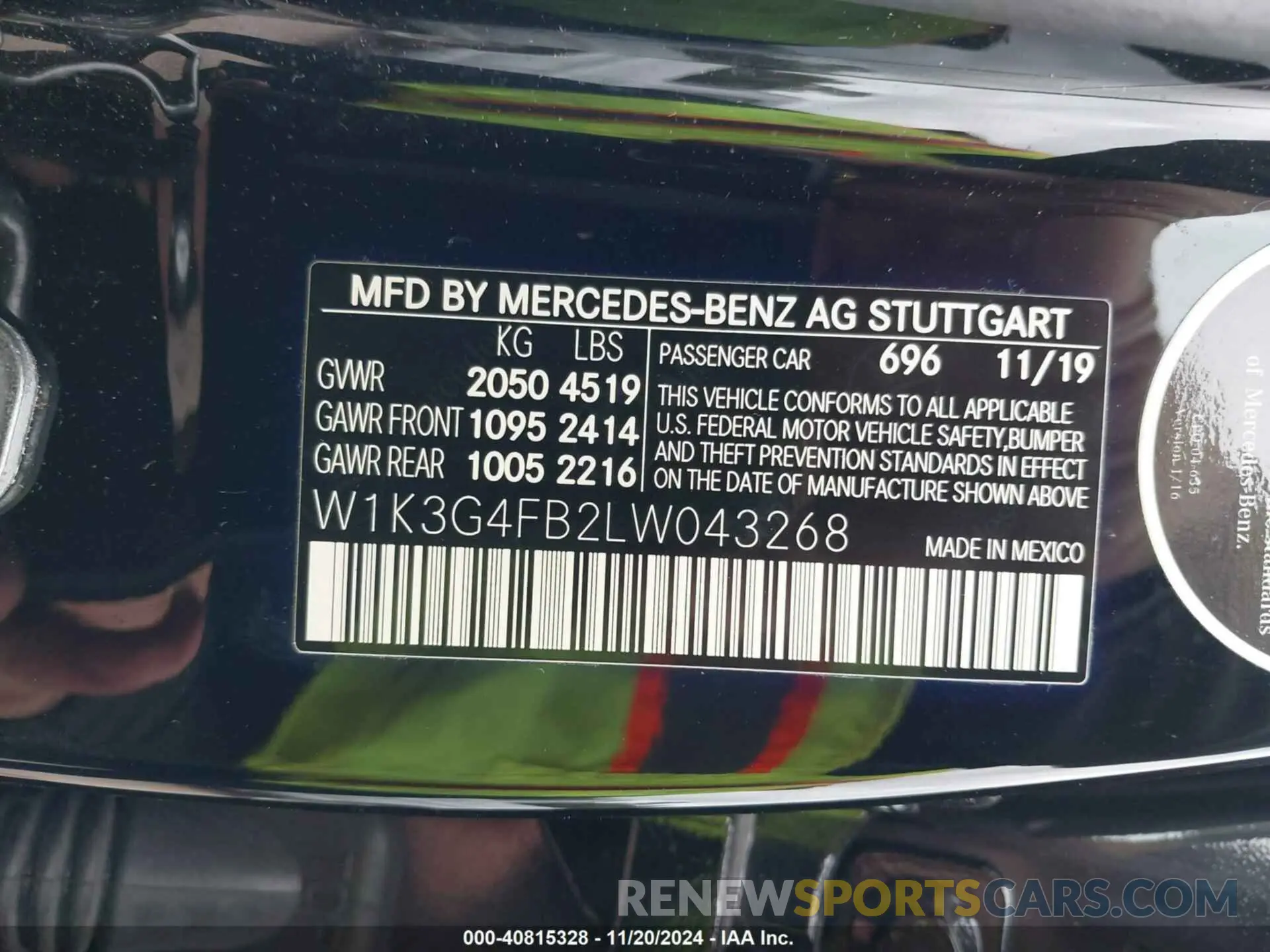 9 Photograph of a damaged car W1K3G4FB2LW043268 MERCEDES-BENZ A 220 2020