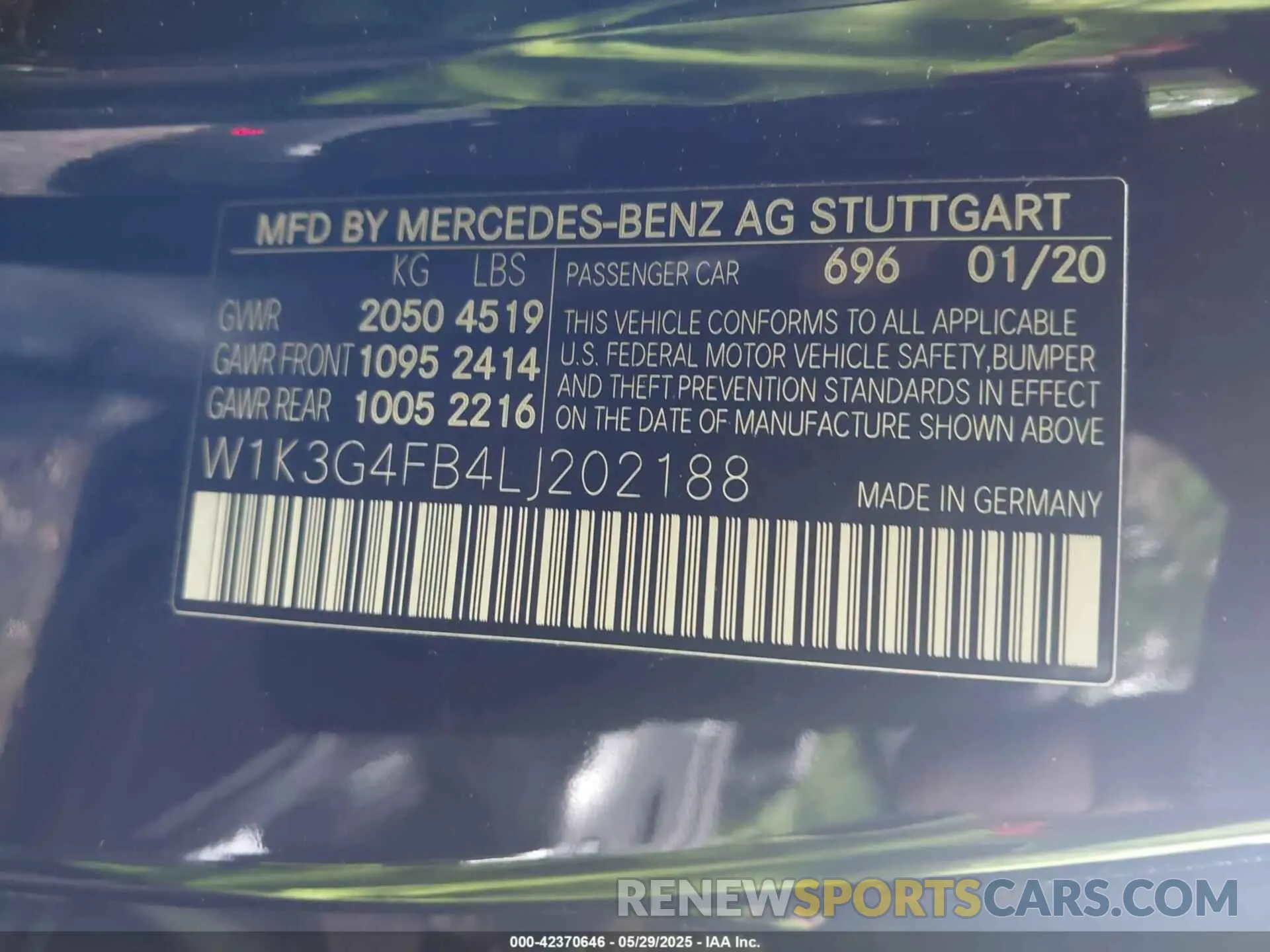 9 Photograph of a damaged car W1K3G4FB4LJ202188 MERCEDES-BENZ A 220 2020