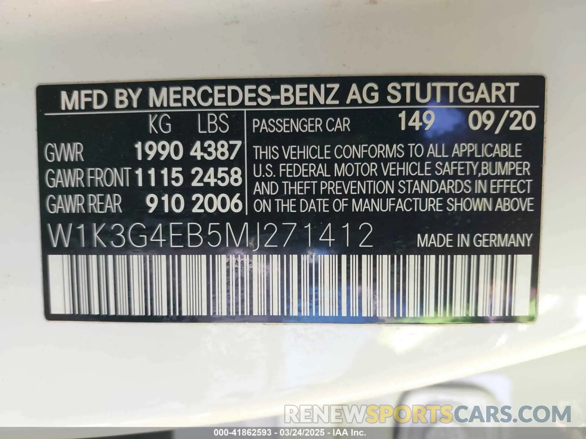 9 Photograph of a damaged car W1K3G4EB5MJ271412 MERCEDES-BENZ A 220 2021