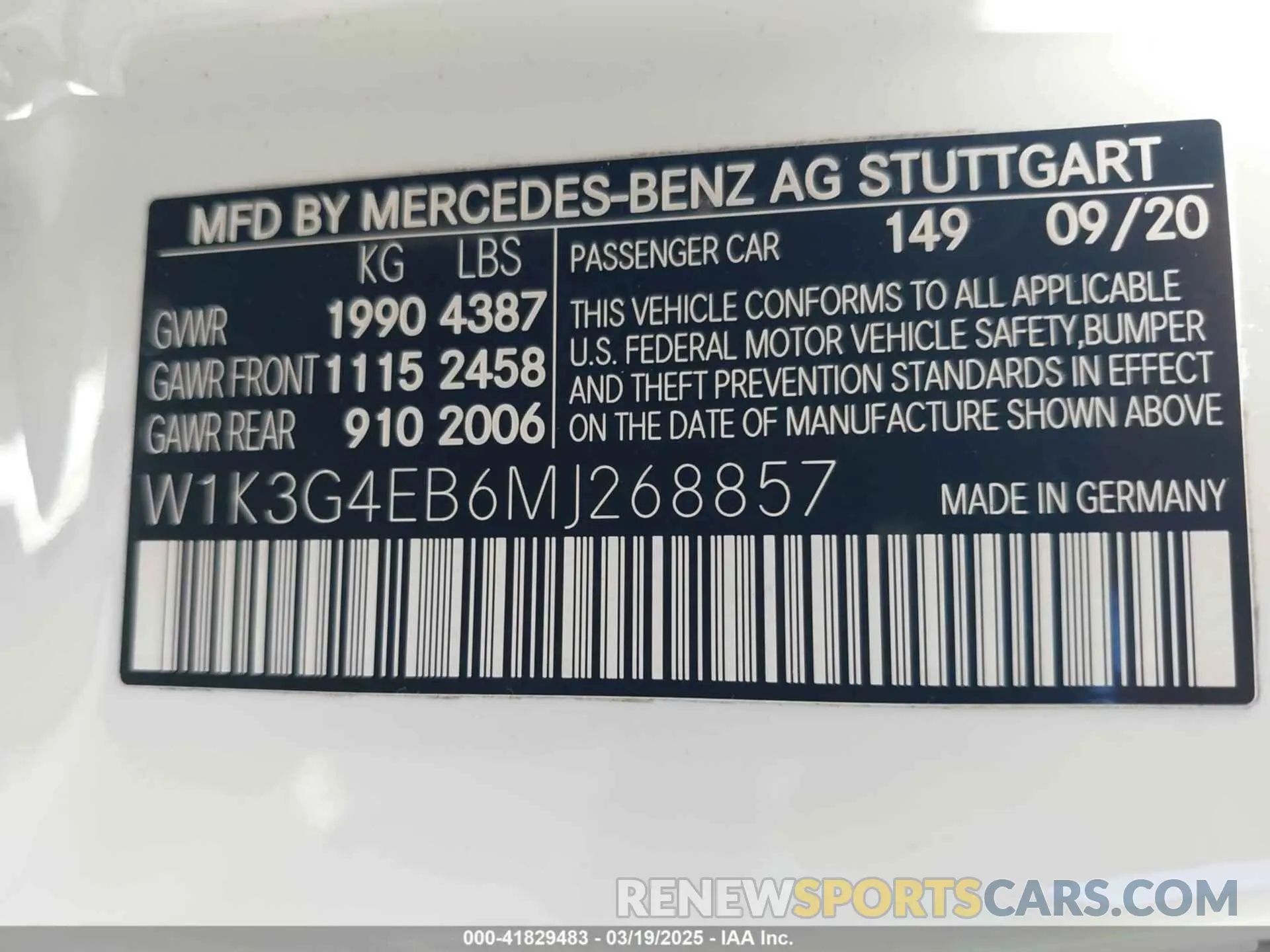 9 Photograph of a damaged car W1K3G4EB6MJ268857 MERCEDES-BENZ A 220 2021