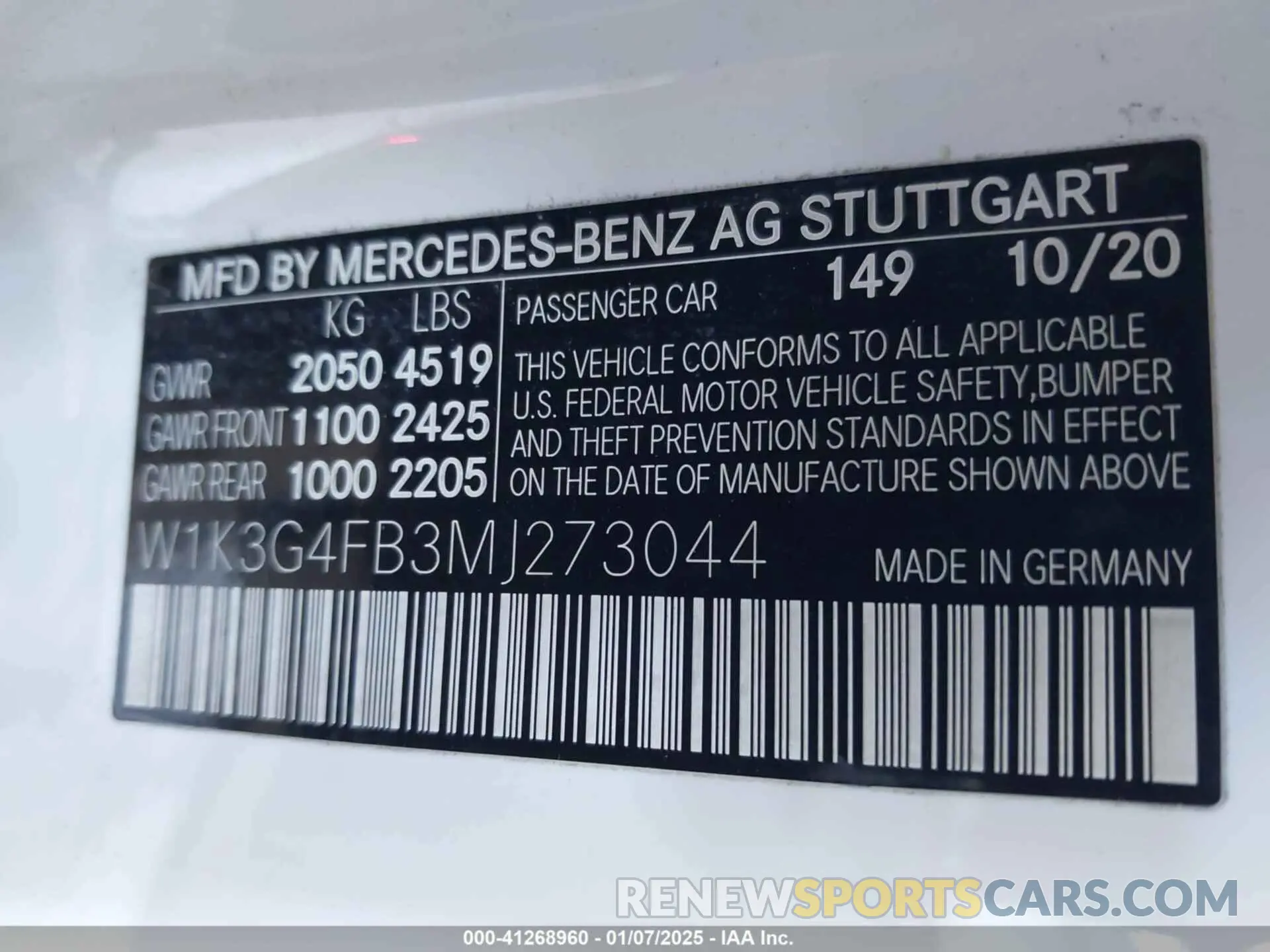 9 Photograph of a damaged car W1K3G4FB3MJ273044 MERCEDES-BENZ A 220 2021